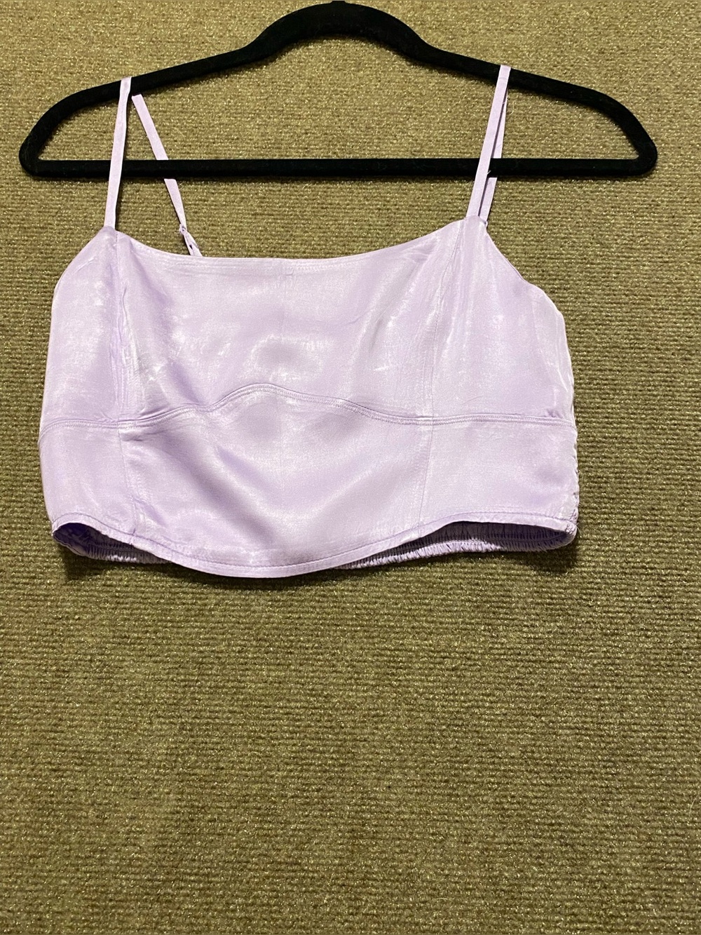 aerie Lavender Purple Smocked Crop Top Camisole Size S